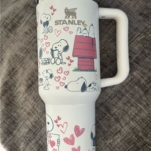 Stanley Snoopy White Travel Tumbler with Pink Accents